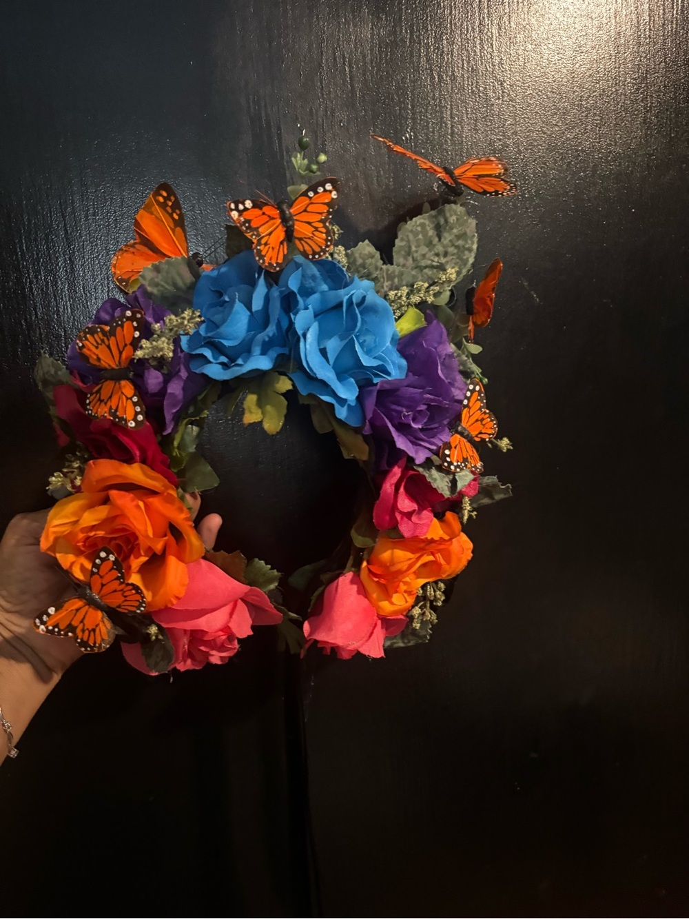 Floral Butterfly Hair Crown - Multicolor